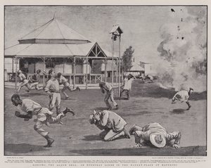 Ringing the Alarm Bell, an Everyday Scene in the Market-Place at Mafeking by Henry Marriott Paget